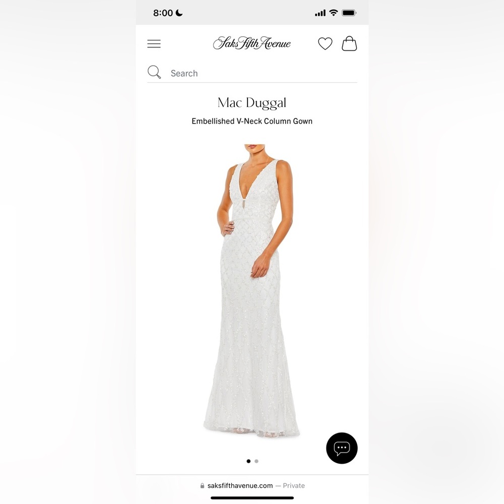 Embellished V-Neck Column Gown